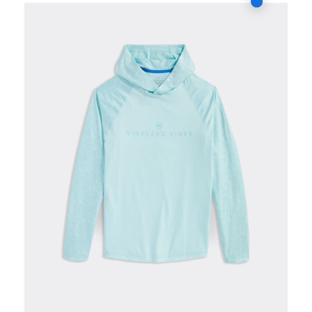 Vineyard Vines Pieced Palms Long-Sleeve Harbor Performance Hoodie Tee